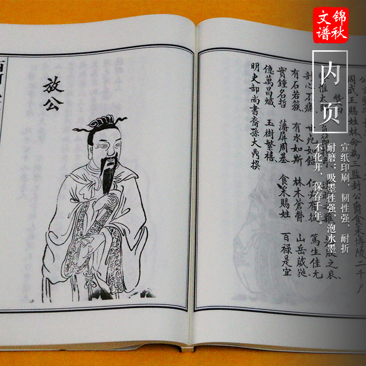 西河九龍族譜支譜宣紙內頁