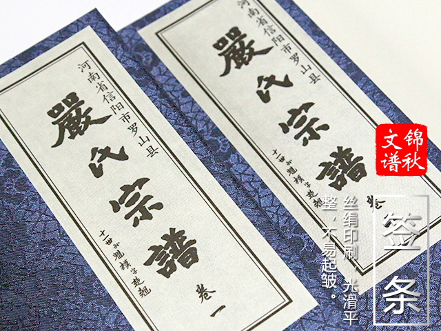 河南信陽嚴(yán)氏族譜簽條