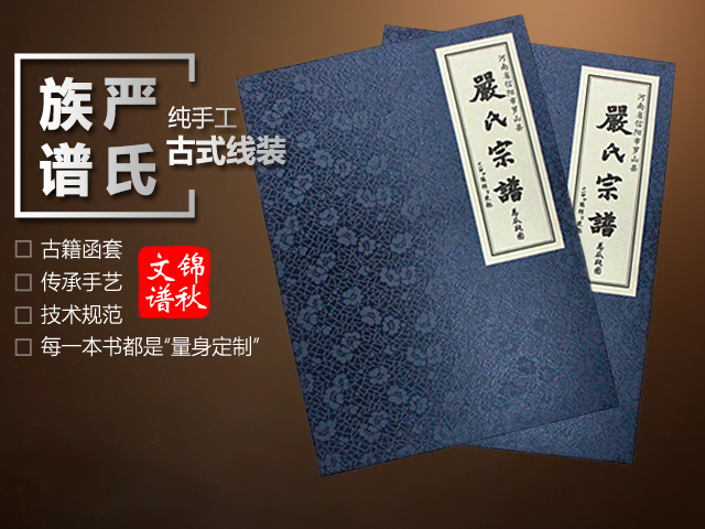 河南信陽嚴(yán)氏族譜綾絹封面