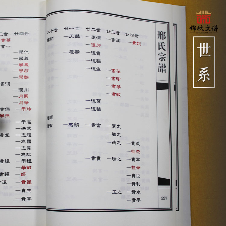 遼寧丹東譜書(shū)邢氏宗譜世系圖展示2