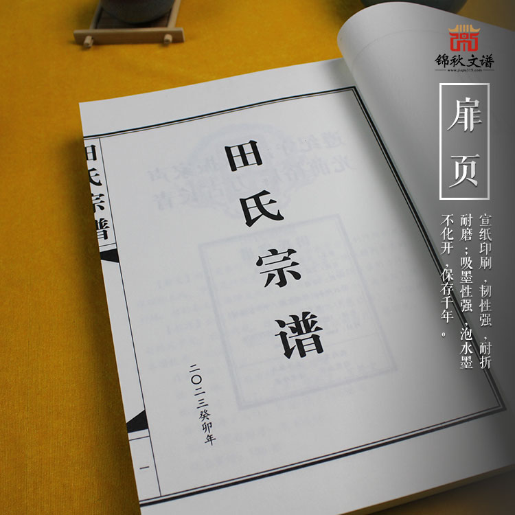 田氏宗譜扉頁(yè)