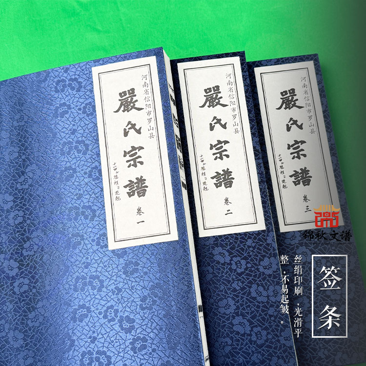 【一函三冊】河南省信陽市光山縣《嚴(yán)氏宗譜》
